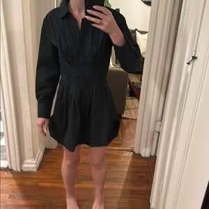 Abercrombie & Fitch black pleated waist mini shirt dress. Great condition!